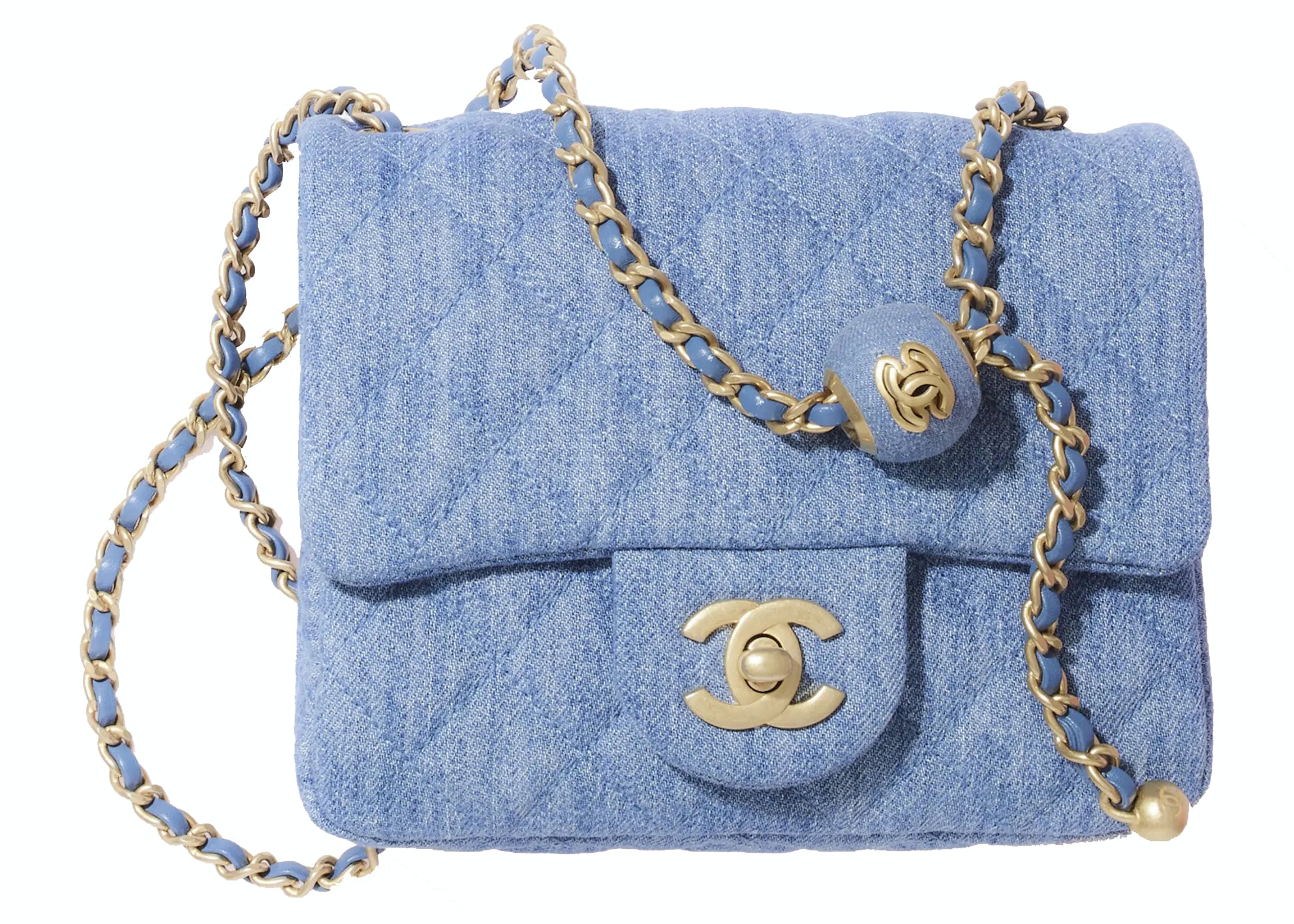 CHANEL 22P Blue Denim Small Flap Bag New  Timeless Luxuries